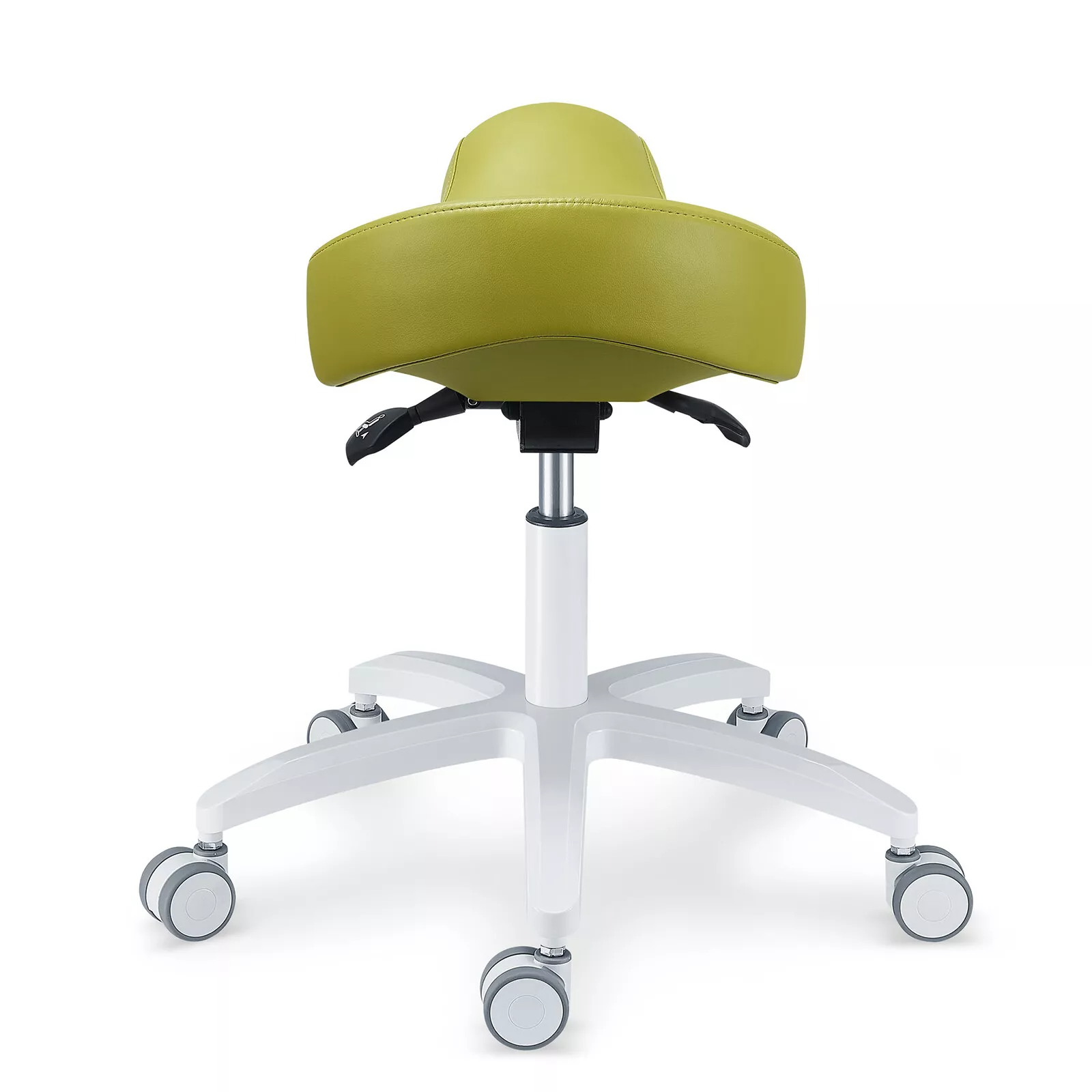 PLST-075 Adjustable Dental Operator Assistant Saddle Chair Dental Hygienist Nurse Stools Microfiber Leather